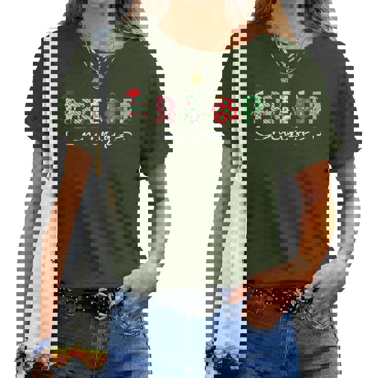 Preoperative Christmas Nurse Santa Hat Bauble Preop Nursing Women T-shirt