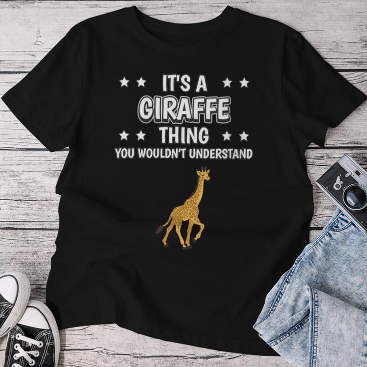 Damen Ist So Ein Giraffe Ding Lustiger Spruch Giraffen Mit-Ausschnitt T-shirt Frauen Lustige Geschenke