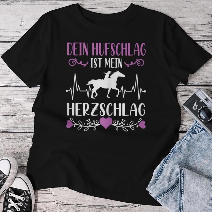 Dein Houfschlag Ist Mein Herzschlag Pferdede Girls' T-shirt Frauen Lustige Geschenke