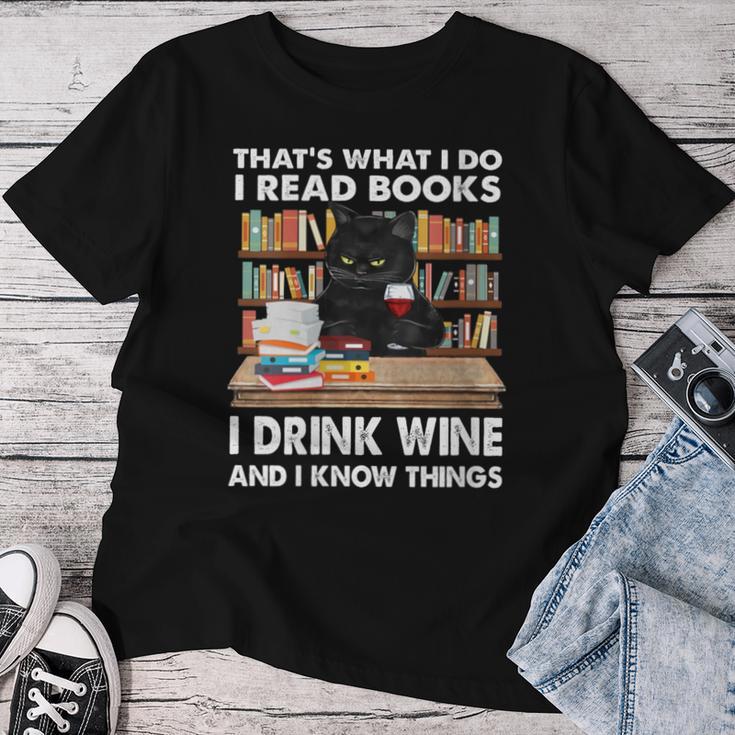 Women's Das Lese Ich Bücher Trinke Wein Und Ich Weiß Dinge T-shirt Frauen Lustige Geschenke