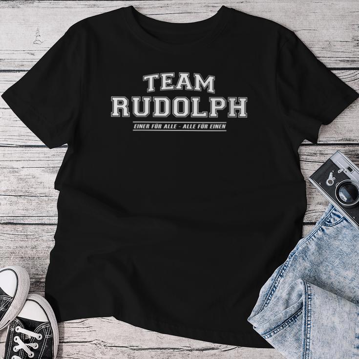 Women's Team Rudolph Proud Family Last Name With-Neck T-shirt Frauen Lustige Geschenke