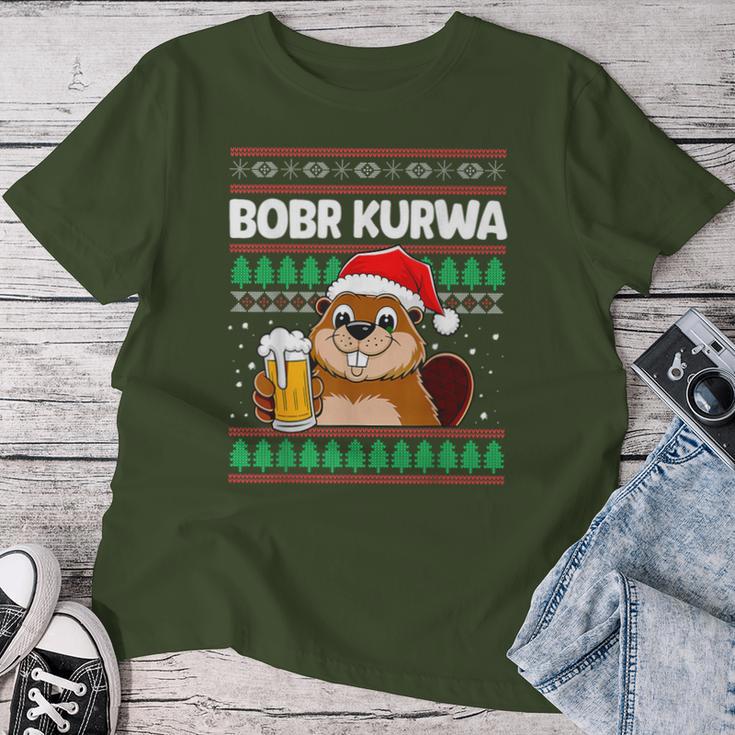 Bòbr Kurwa Bober X Xmas Christmas Beer Kurwa Bober Xmas Beer T-shirt Frauen Lustige Geschenke