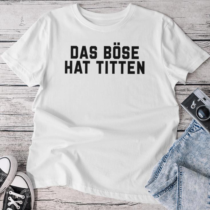 Women's Das Böse Hat Titen Titten Tittchen Teufel Teufelchen Horns T-shirt Frauen Lustige Geschenke