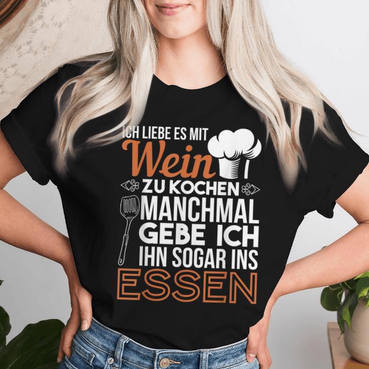 Ich Liebe Es Mit Wein Zu Kochkoch I Love It With Wine T-shirt Frauen Geschenke für Sie