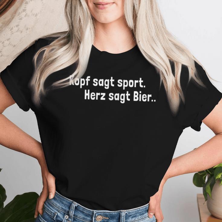 Kopf Sagt Sport Heart Says Beer Football Drinker T-shirt Frauen Geschenke für Sie