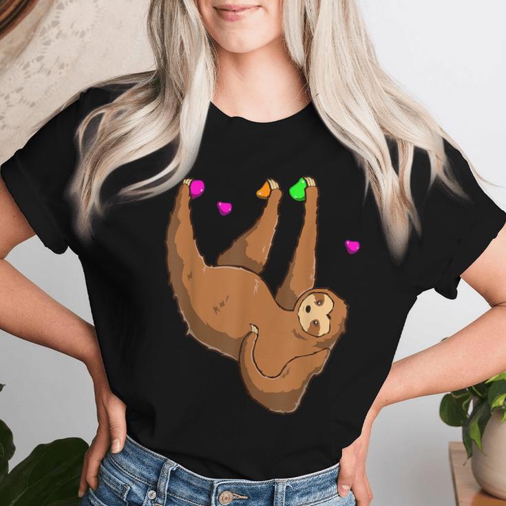 Sloth Climbing Bouldering T-shirt Frauen Geschenke für Sie