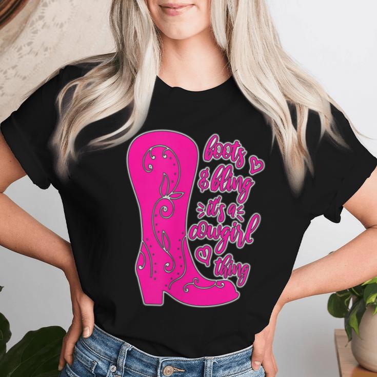 Stiefel Und Bling Es Ist Ein Cowgirl-Ding T-shirt Frauen Geschenke für Sie