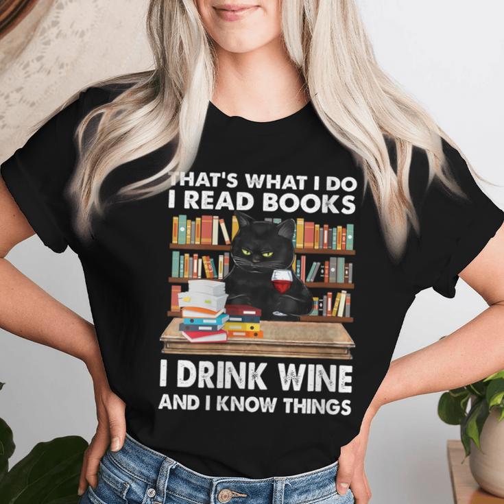 Women's Das Lese Ich Bücher Trinke Wein Und Ich Weiß Dinge T-shirt Frauen Geschenke für Sie