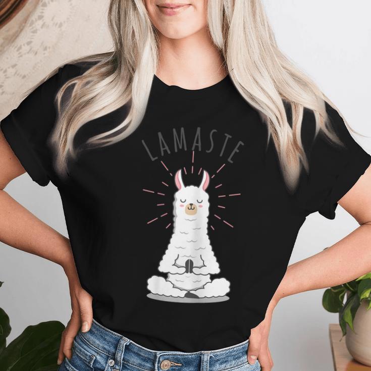 Women's Llamaste Kawaii Lama Yoga Namaste T-shirt Frauen Geschenke für Sie