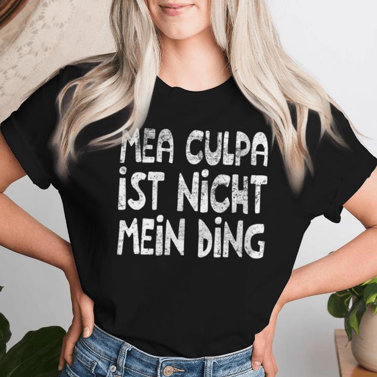 Women's Mea Culpa Ist Nicht Mein Ding Schröder Satire Ex Chancellor T-shirt Frauen Geschenke für Sie