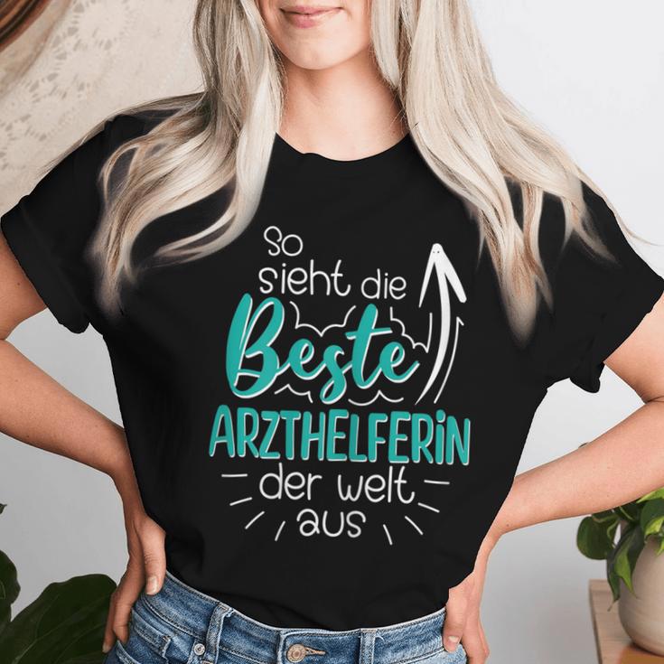 Women's So Sieht Die Beste Arzhelferin Der Welt Aus Mfa T-shirt Frauen Geschenke für Sie