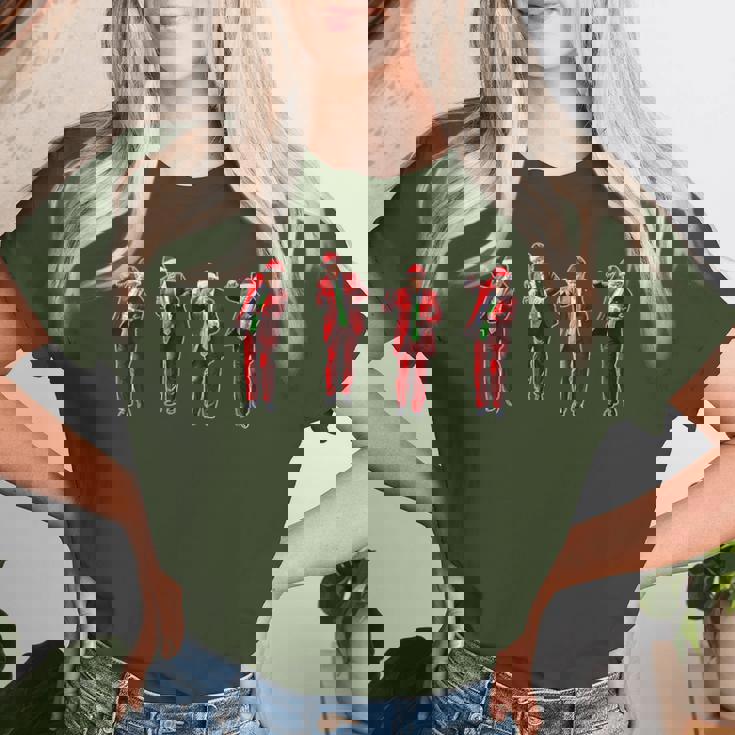 Trump Dance Santa Hat Christmas Xmas Pajamas Holiday Women T-shirt Gifts for Her