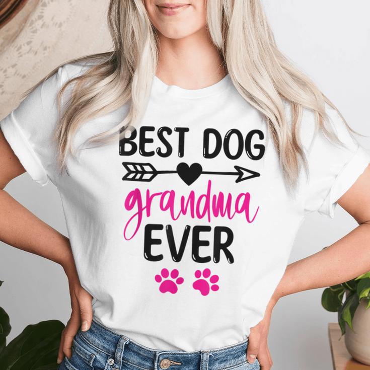 Best Dog Grandma Ever Cute Dogs Owners For Grandmas T-shirt Frauen Geschenke für Sie