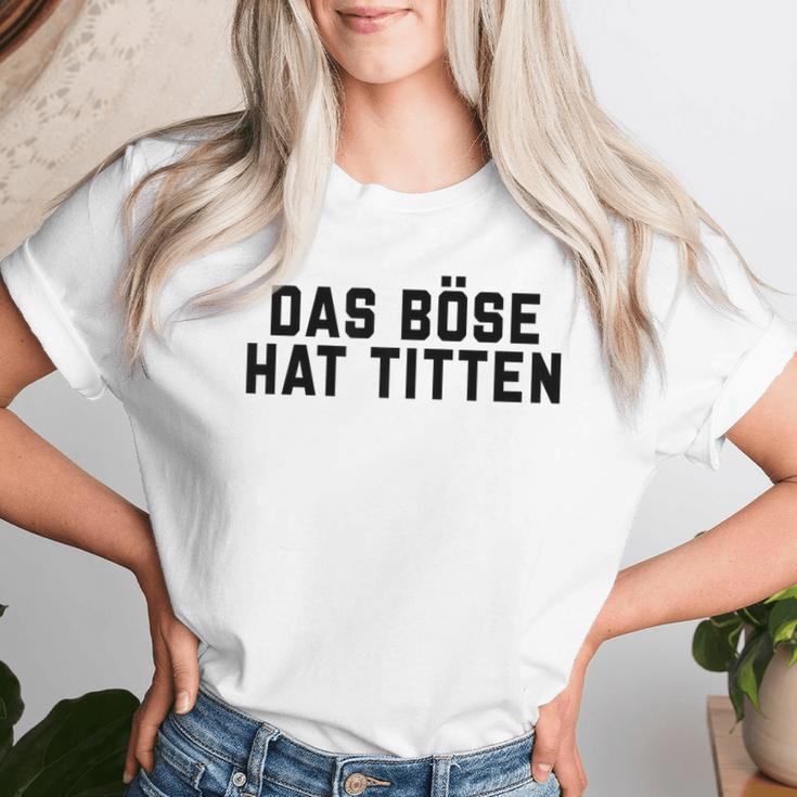 Women's Das Böse Hat Titen Titten Tittchen Teufel Teufelchen Horns T-shirt Frauen Geschenke für Sie