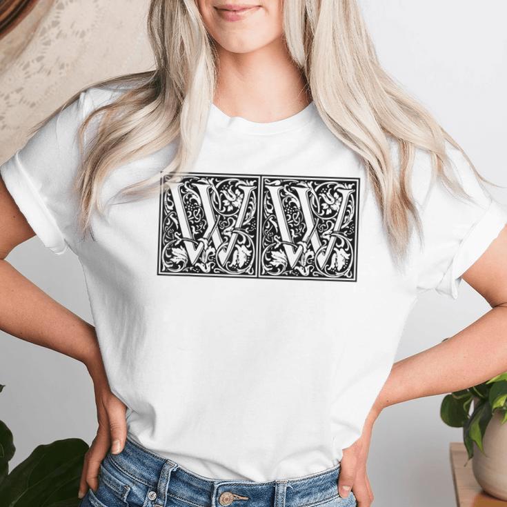 Ww Initialen W W Name Nachname Onomastics Onomatology T-shirt Frauen Geschenke für Sie