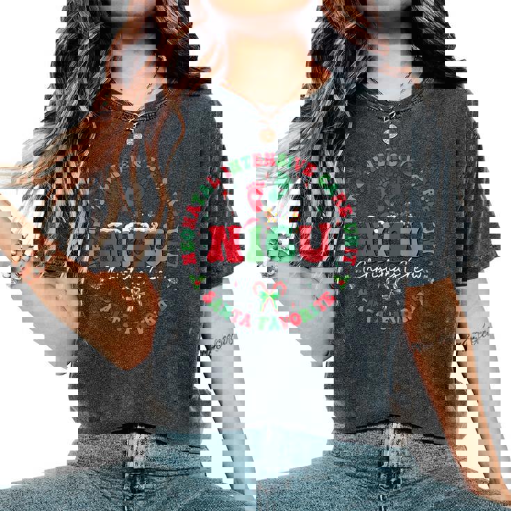 Nicu Christmas Crew Nicu Nurse Santa Favorite Xmas Costume Women's Oversized Comfort T-Shirt