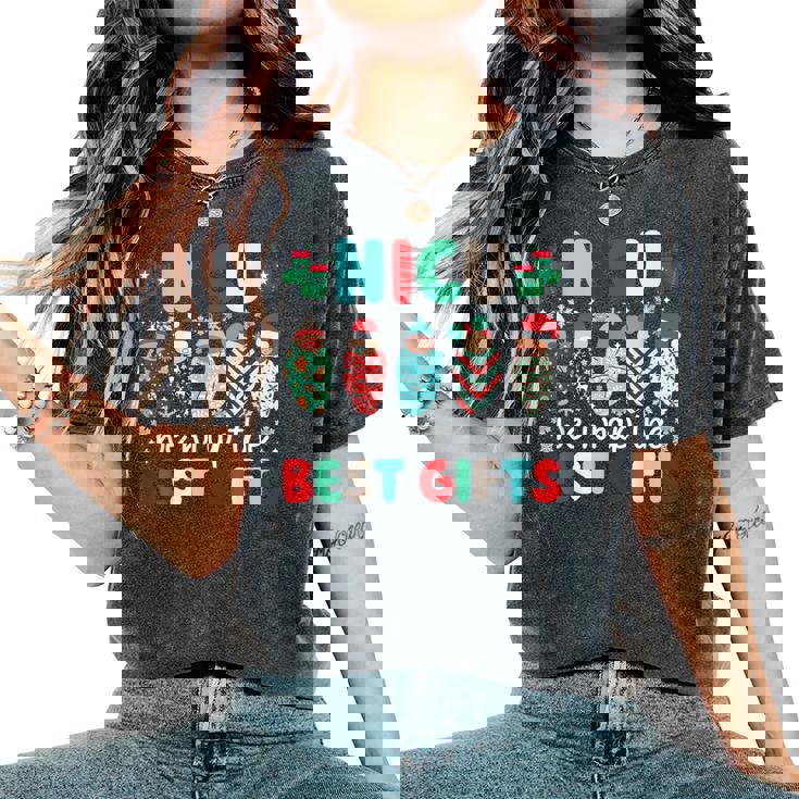 Nicu Christmas Nicu Nurse Xmas Neonatal Intensive Care Unit Women's Oversized Comfort T-Shirt