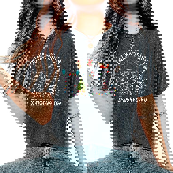 Rockin-Around The Emergency Room Skeleton Er Nurse Xmas Women's Oversized Comfort T-Shirt