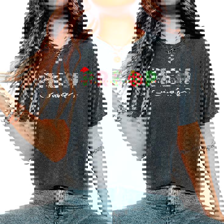 Preoperative Christmas Nurse Santa Hat Bauble Preop Nursing Women's Oversized Comfort T-Shirt Preoperative Christmas Nurse Santa Hat Bauble Preop Nursing Women's Oversized Comfort T-Shirt