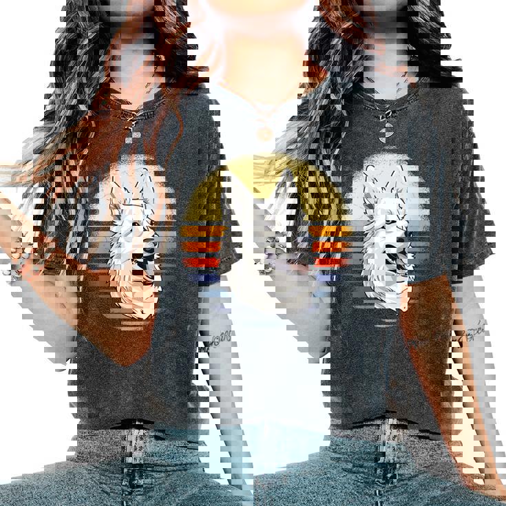 White Shepherd Vintage White German Shepherd Women's Oversized Comfort T-Shirt