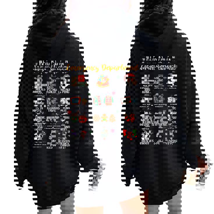 12 Days Of An Emergency Department Er Nurse Christmas Women Oversized Hoodie Back Print 12 Days Of An Emergency Department Er Nurse Christmas Women Oversized Hoodie Back Print