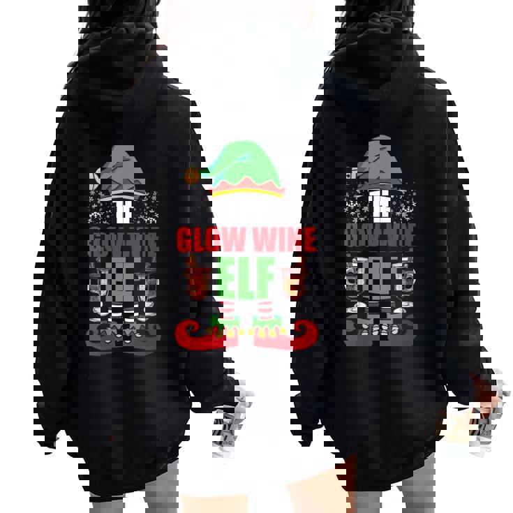 Christmas Market GLOW WINE ELF Merry Mulled Wine Christmas Women Oversized Hoodie Back Print