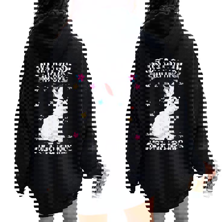 Just A Girl Who Loves Arctic Hares Cute Arctic Hare Lover Women Oversized Hoodie Back Print