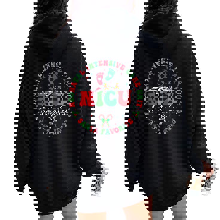 Nicu Christmas Crew Nicu Nurse Santa Favorite Xmas Costume Women Oversized Hoodie Back Print Nicu Christmas Crew Nicu Nurse Santa Favorite Xmas Costume Women Oversized Hoodie Back Print
