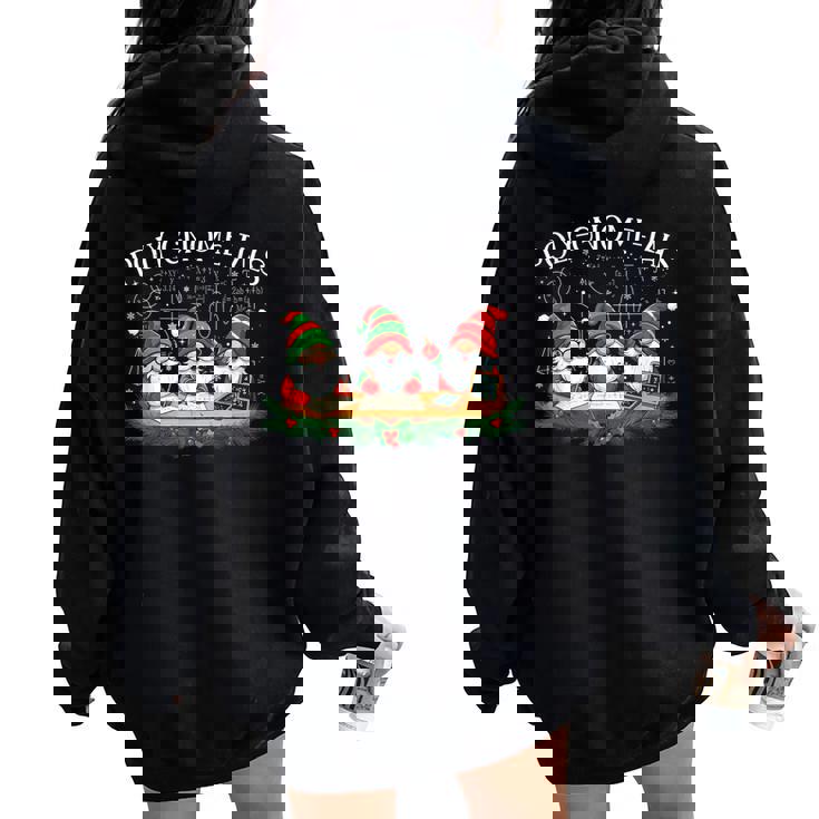 Poly-Gnome-Ials Math Teacher Pun Algebra Polynomial Women Oversized Hoodie Back Print