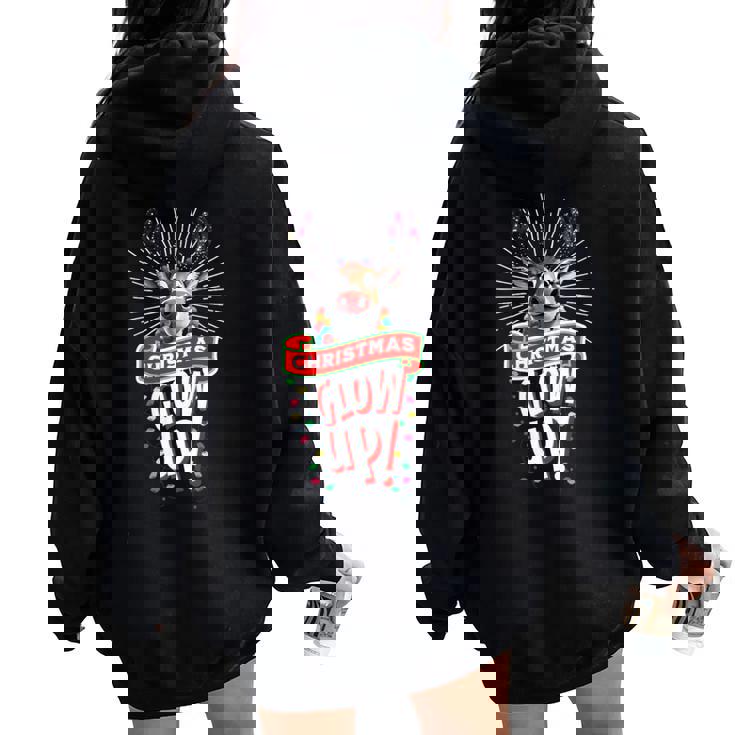 Rudolph The Red Nose Reindeer Glow Up Christmas Women Oversized Hoodie Back Print