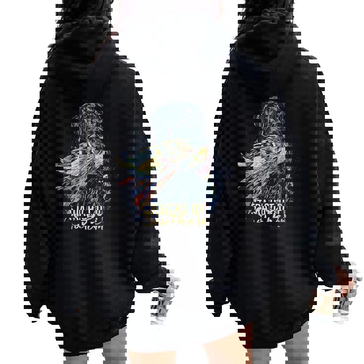 Straight Up Dog Hunting Duck Southern Men's Hunting Women Oversized Hoodie Back Print