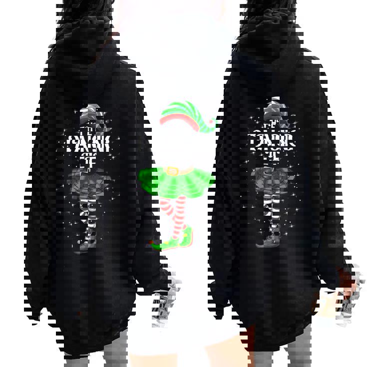 Dancing Elf Christmas Family Matching Girls Xmas Dance Women Oversized Hoodie Back Print