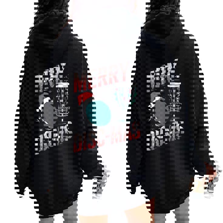 Disc Golf Christmas Disc Golf Xmas Golfer Women Oversized Hoodie Back Print
