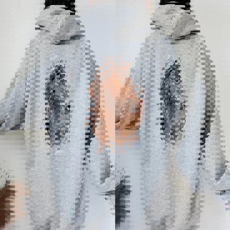 Cavallo Donne Ragazze Cavalli Equestre Maglia A Manica Felpa con