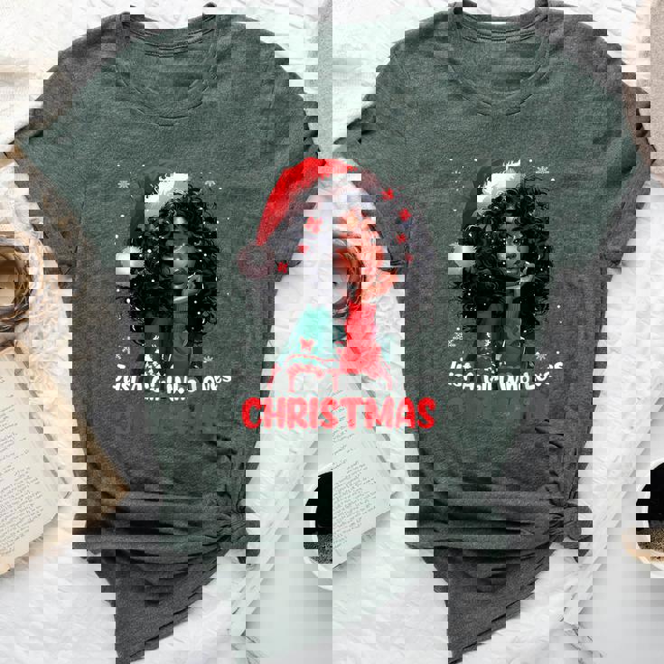 Just A Girl Who Loves Christmas African American Black Women Bella Canvas T-shirt