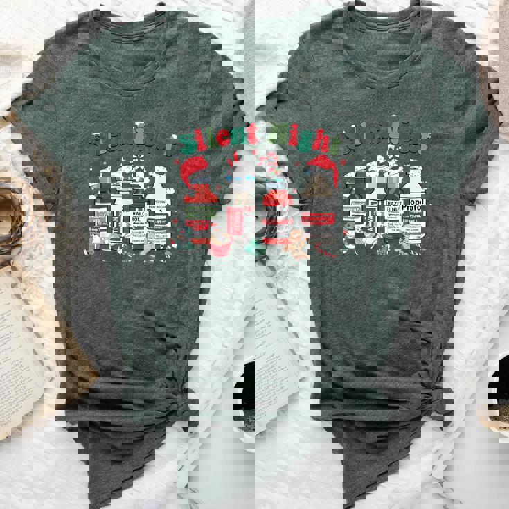 Silent Night Merry Christmas Nurse Pills Pharmacist Pharmacy Bella Canvas T-shirt