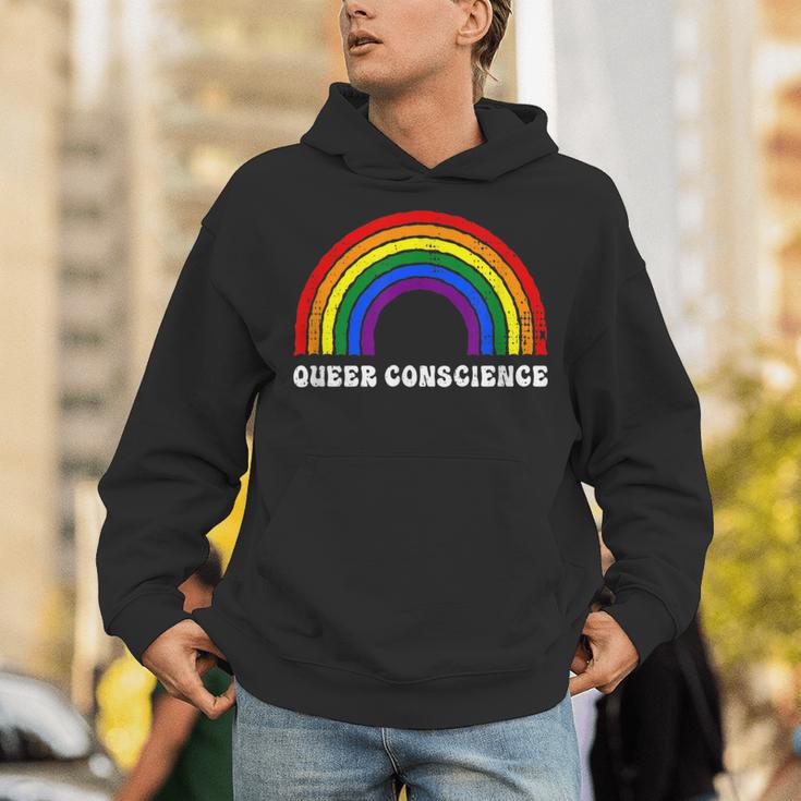 Queer Conscience Rainbow Gender Neutral Pride Androgyny Unisex Hoodie Queer Conscience Rainbow Gender Neutral Pride Androgyny Unisex Hoodie