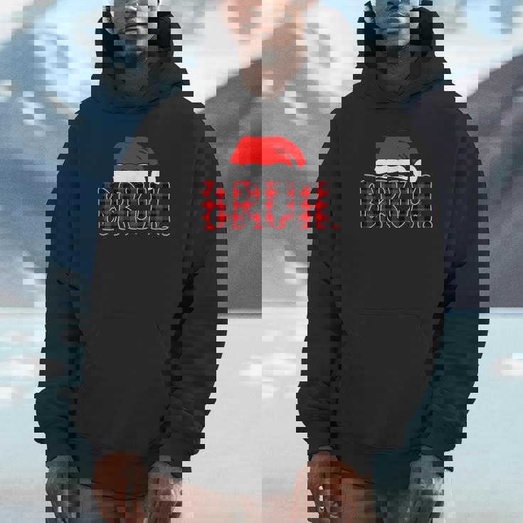 Bruh Christmas Plaid Teens Boys Kids Xmas Pajamas Unisex Hoodie