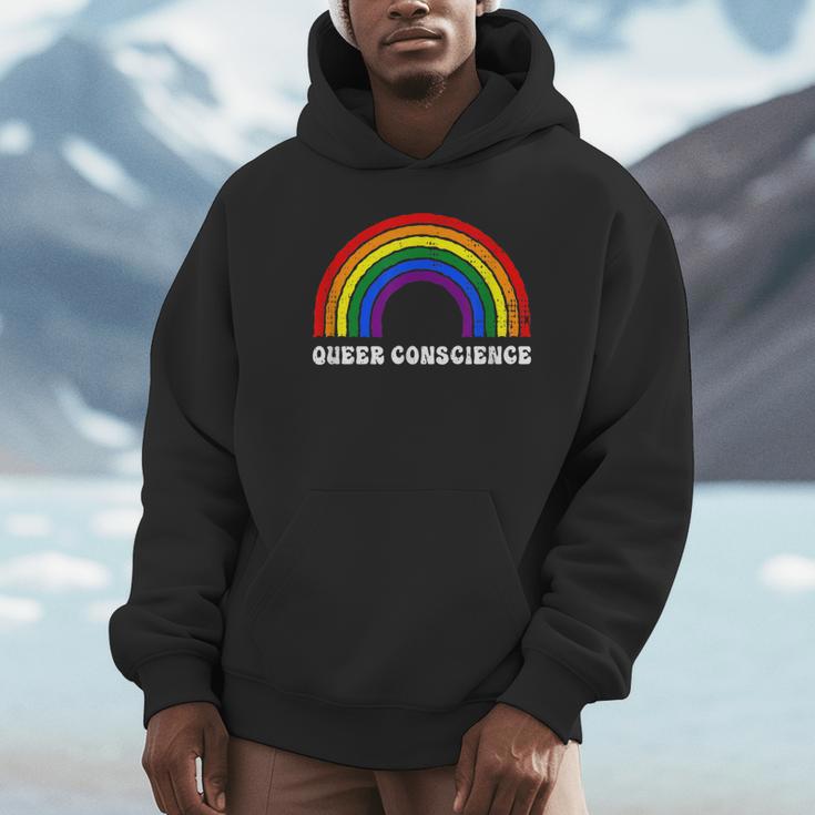 Queer Conscience Rainbow Gender Neutral Pride Androgyny Unisex Hoodie Queer Conscience Rainbow Gender Neutral Pride Androgyny Unisex Hoodie