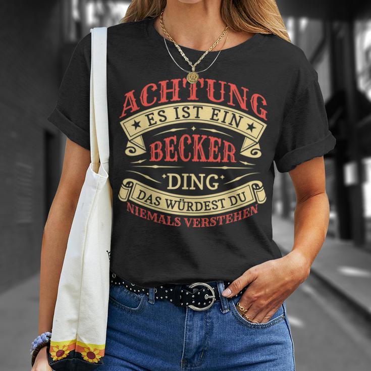 Achtung Es Ist Ein Becker Ding Last Name Plate S T-Shirt Geschenke für Sie