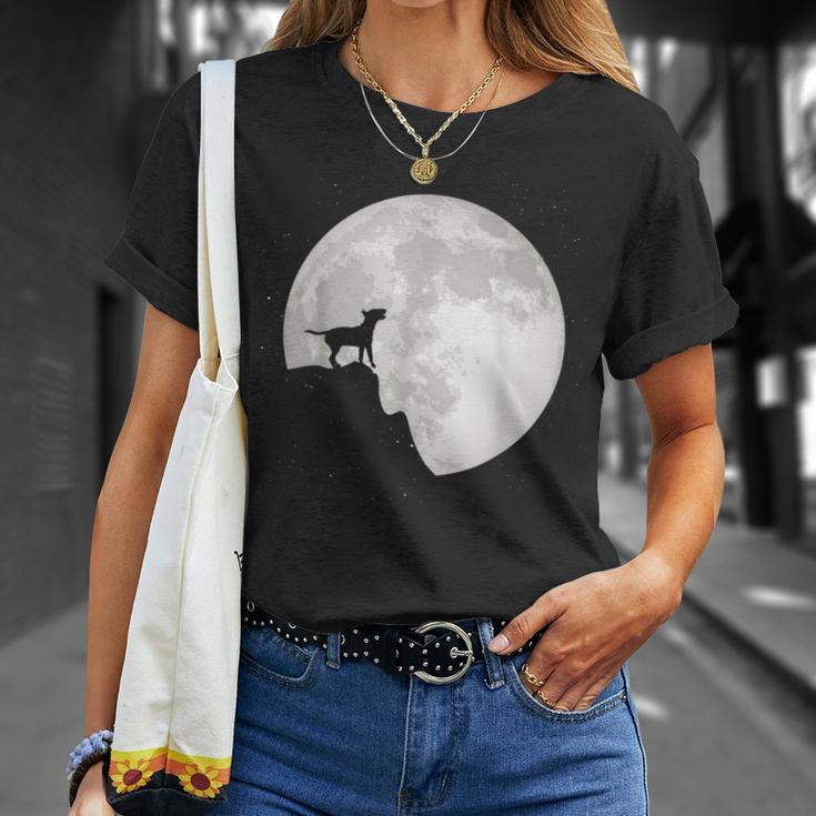 Bull Terrier Dog Portrait Dog Portrait Moon T-Shirt Geschenke für Sie