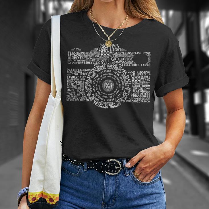 Camera Description Photographer Photography T-Shirt Geschenke für Sie