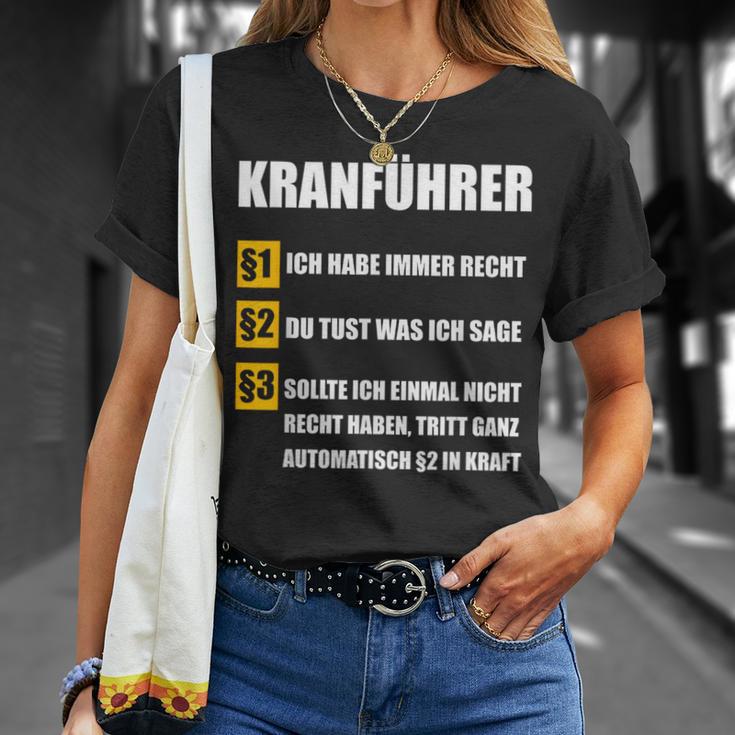 Crane Driver T-Shirt Geschenke für Sie