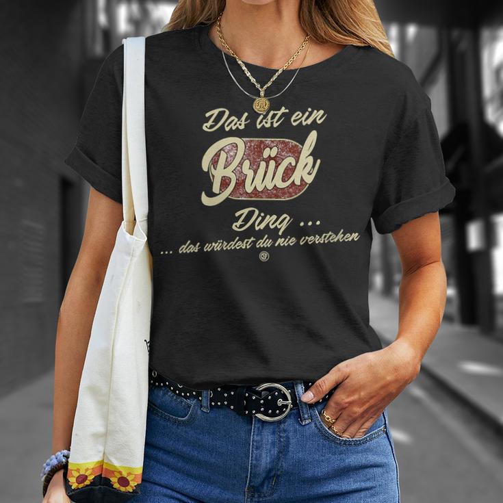 Damen Das Ist Ein Brück Ding Lustiges Familie Brück Mit-Ausschnitt T-Shirt Geschenke für Sie