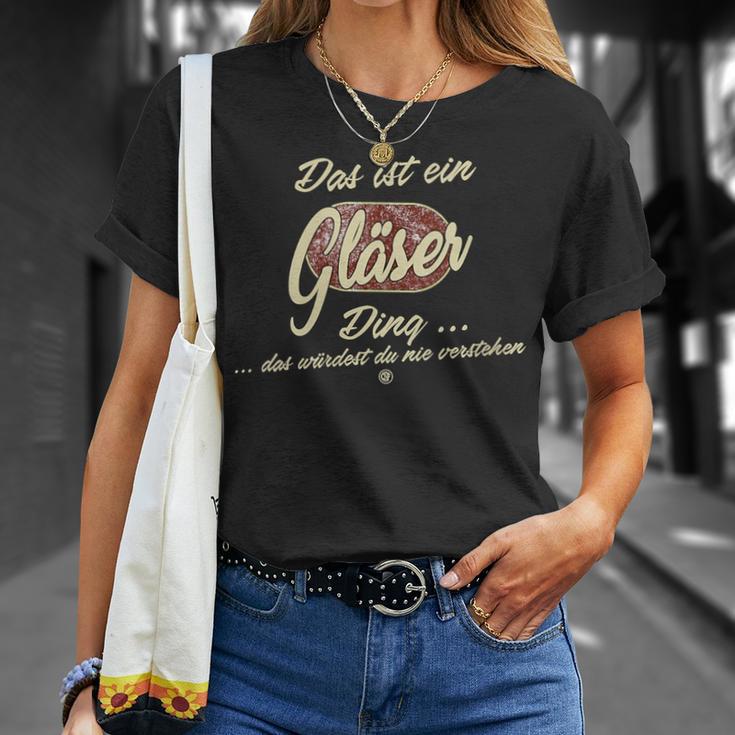 Damen Das Ist Ein Gläser Ding Lustiges Familie Gläser Mit-Ausschnitt T-Shirt Geschenke für Sie