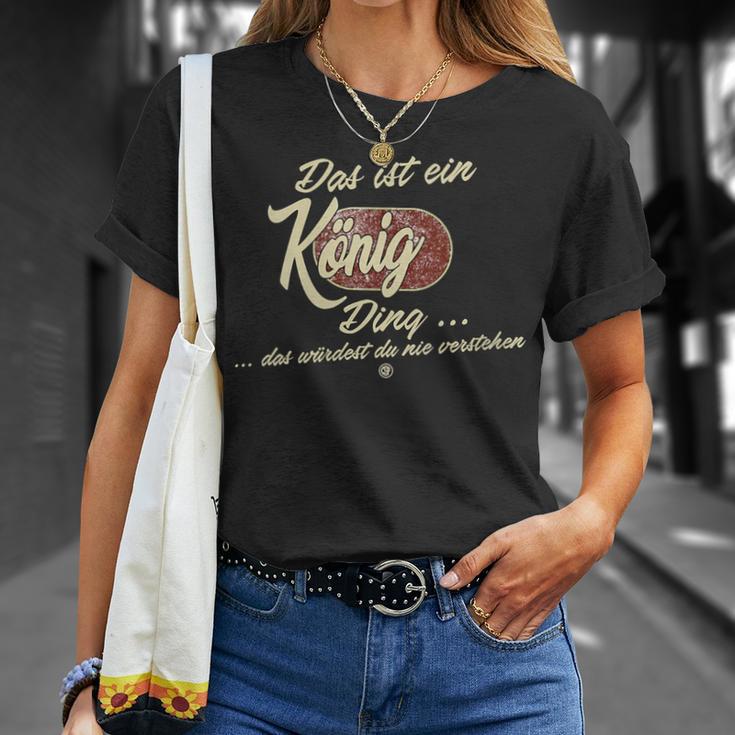 Damen Das Ist Ein König Ding Lustiges Familie König Mit-Ausschnitt T-Shirt Geschenke für Sie