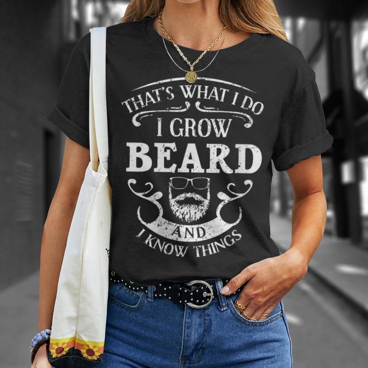 Damen Das Ist Was Ich Mache Ich Züchte Beard Und Ich Weiß Dinge Mit-Ausschnitt T-Shirt Geschenke für Sie