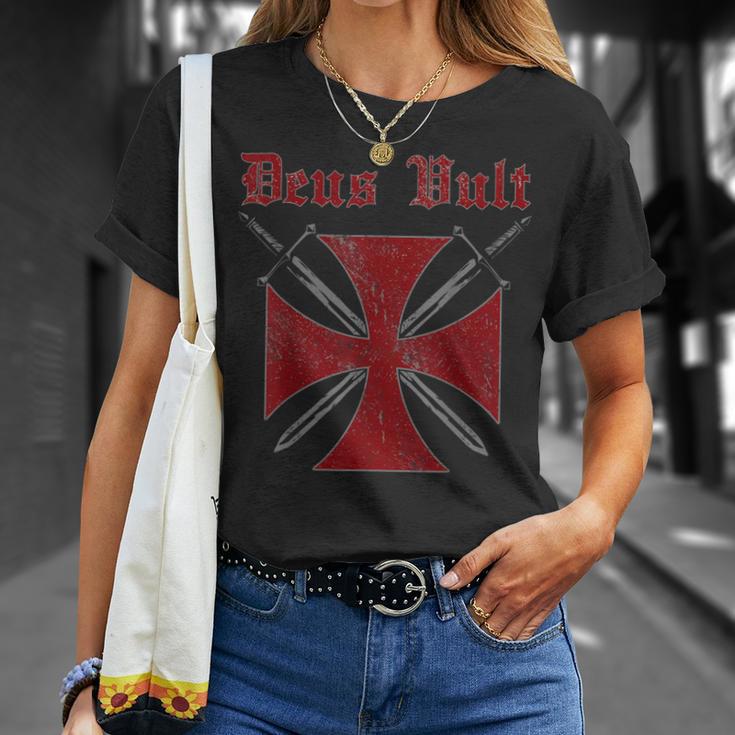 Deusult Helmet Templar Order Templar Holy Cross T-Shirt Geschenke für Sie