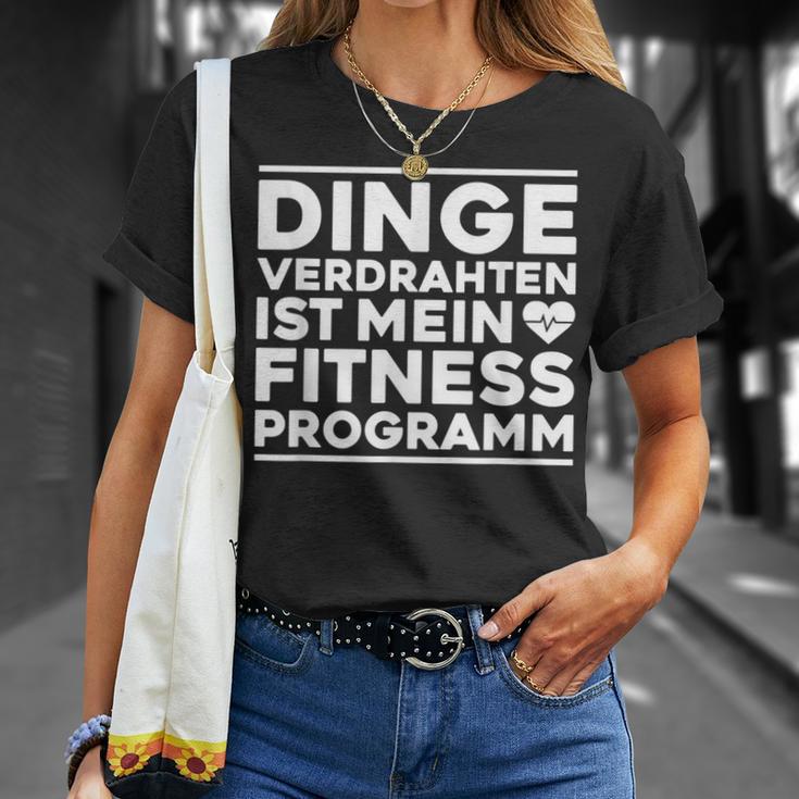 Dingeerdrahtten Ist Mein Fitnessprogramm Elektroniker German T-Shirt Geschenke für Sie