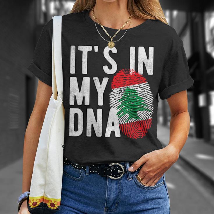 It's In My Dna Lebanon Flag Fingerprint T-Shirt Geschenke für Sie